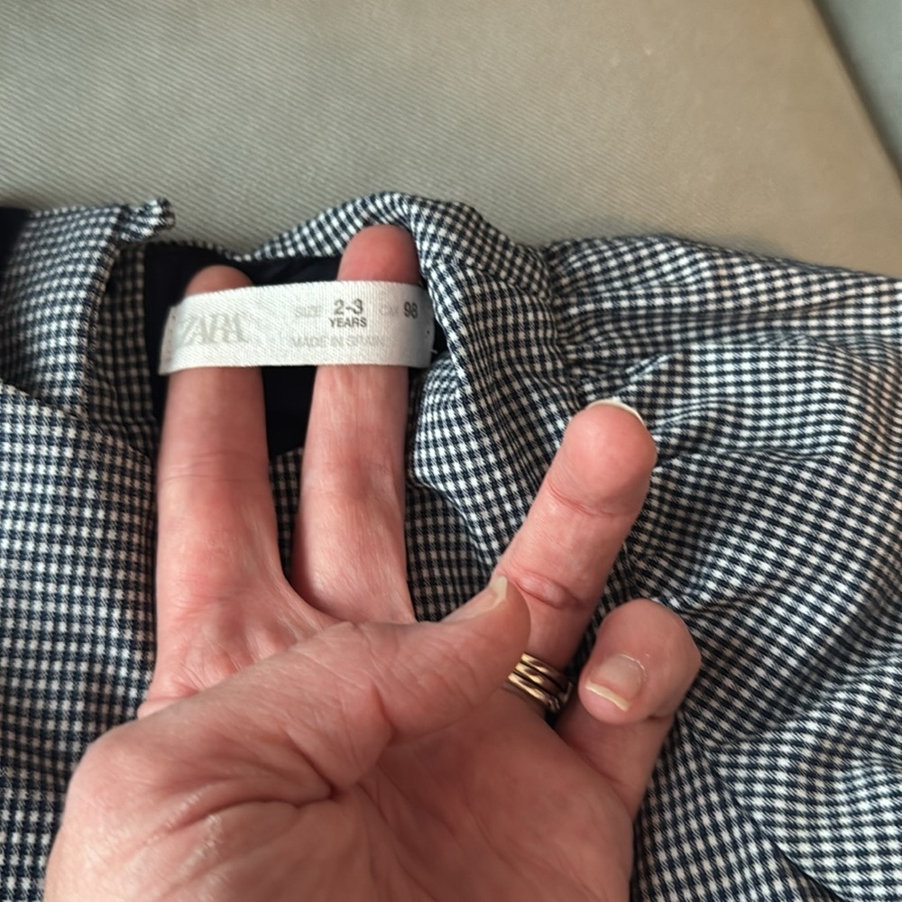 Zara 2-3 yrs blue checked dress - Picture 2 of 4